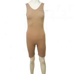 Short basic adult jumpsuit in skin color