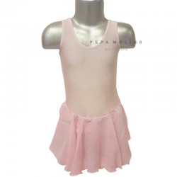 Chiffon jersey with skirt in wide strap